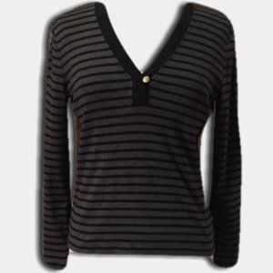 Lauren Ralph Lauren Striped V Neck Shirt